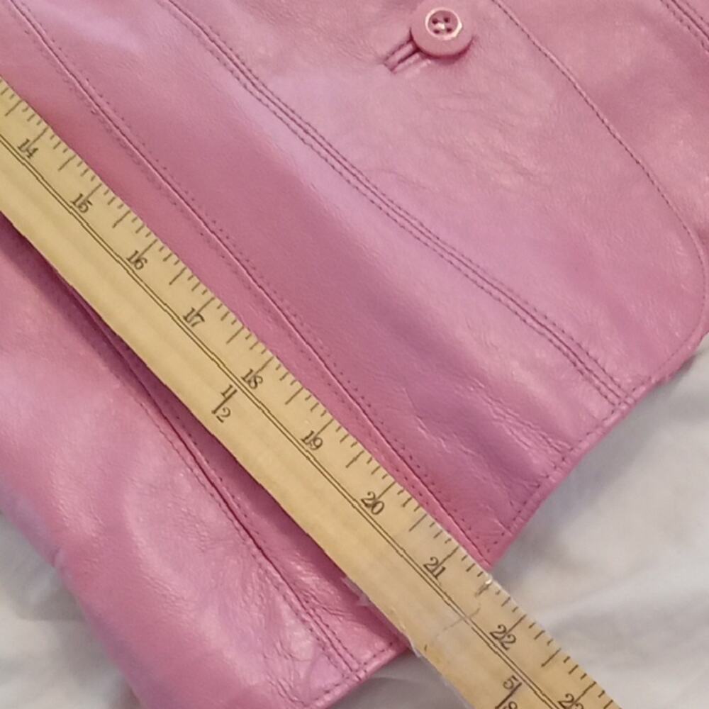 Wilsons Leather Maxima Women's Size Small Pink Leather Button-Up Jacket. Fun - Picture 8 of 10